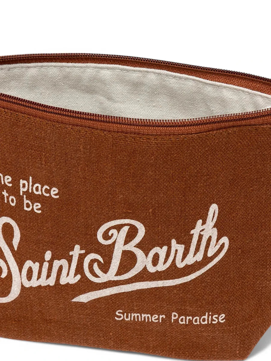 Pochette Aline in Lino Marrone-Mc2 Saint Barth-Pochette-Vittorio Citro Boutique