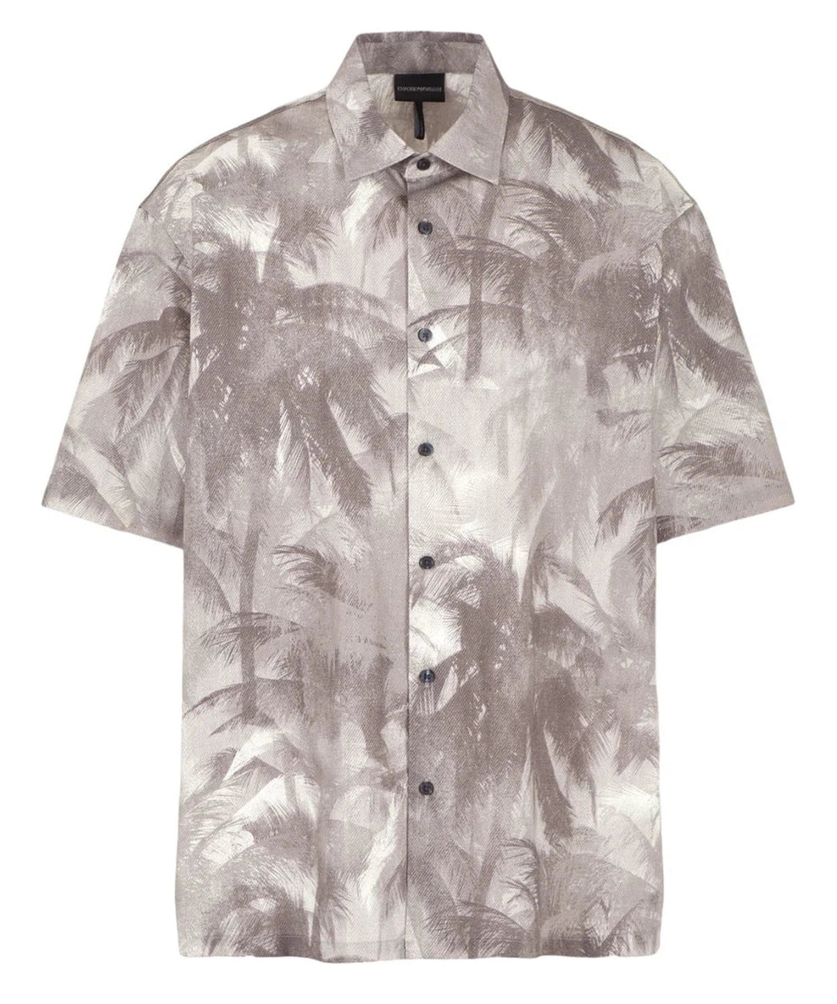 Camicia Oversize in Misto Lyocell con Stampa Palme-Emporio Armani-Camicie-Vittorio Citro Boutique
