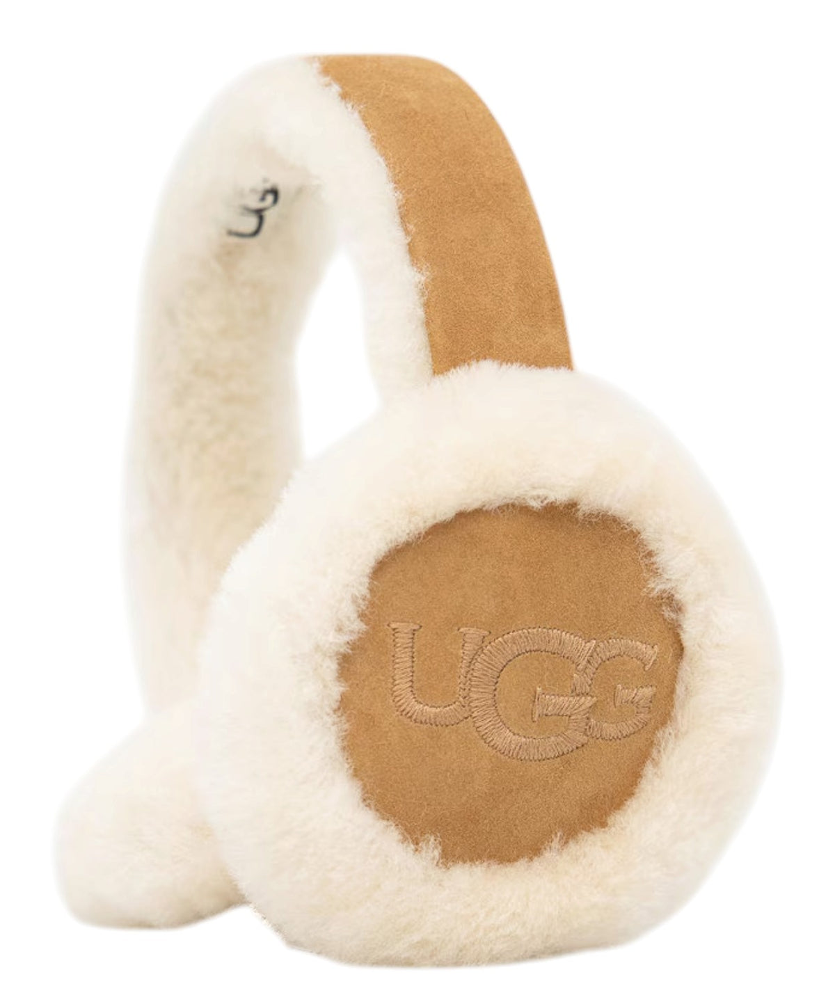Cache-oreilles femme UGG en peau lainée avec logo brodé