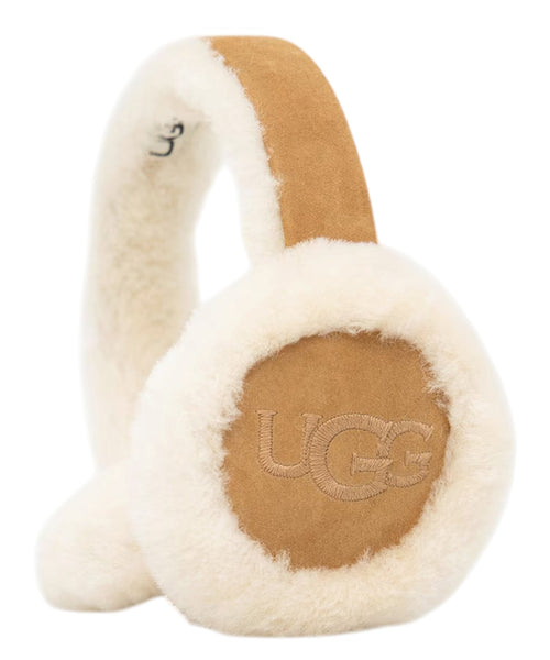 Cache-oreilles femme UGG en peau lainée avec logo brodé