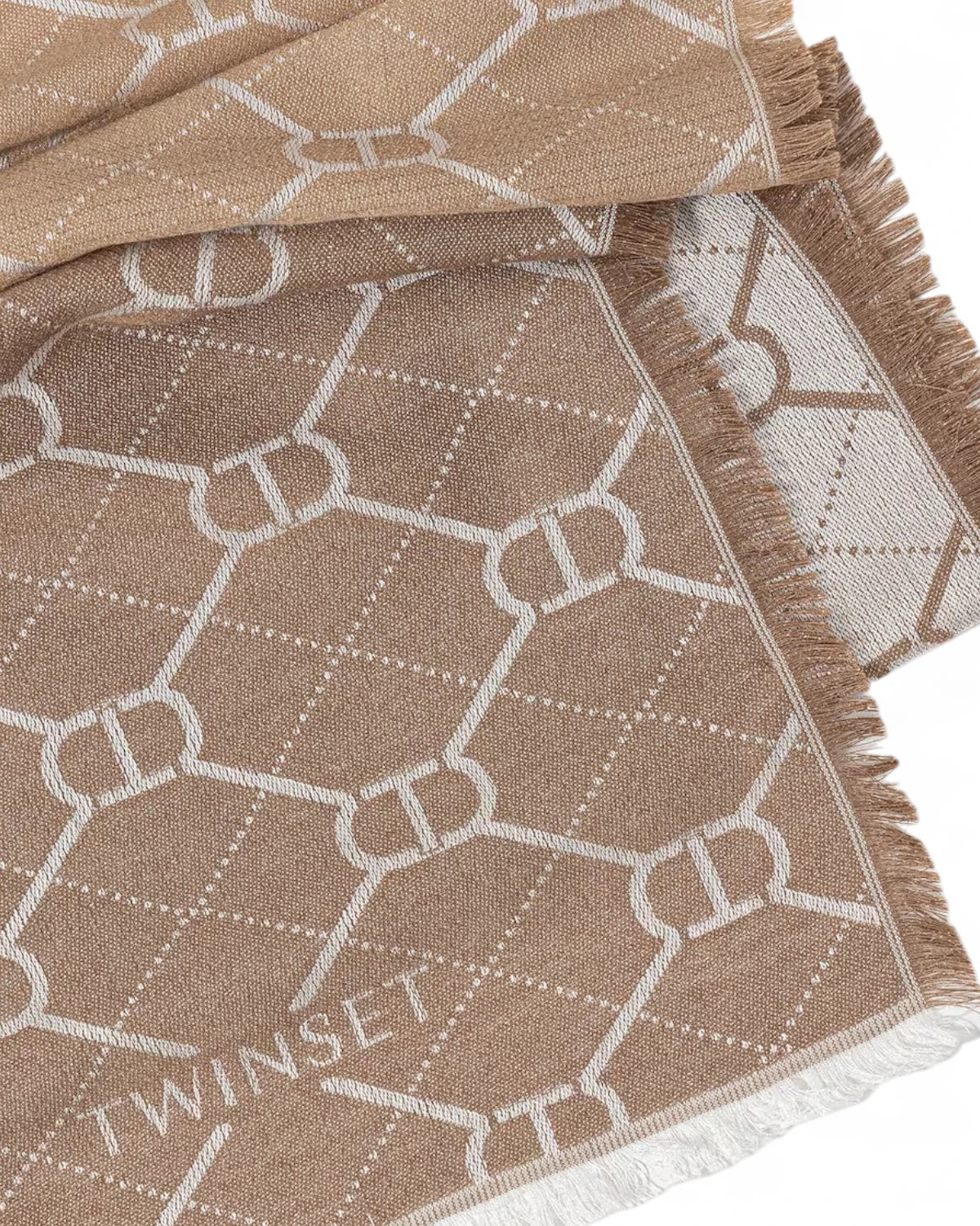 Stola in Viscosa con Logo Jacquard-Twinset-Sciarpe & stole-Vittorio Citro Boutique