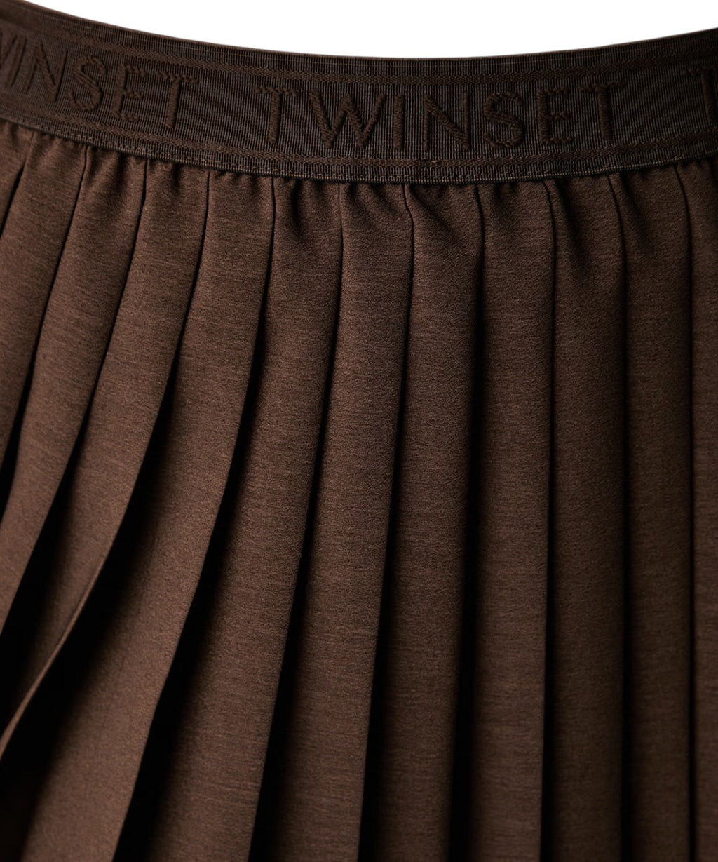 Jupe femme Twinset plissée mini à taille élastiquée