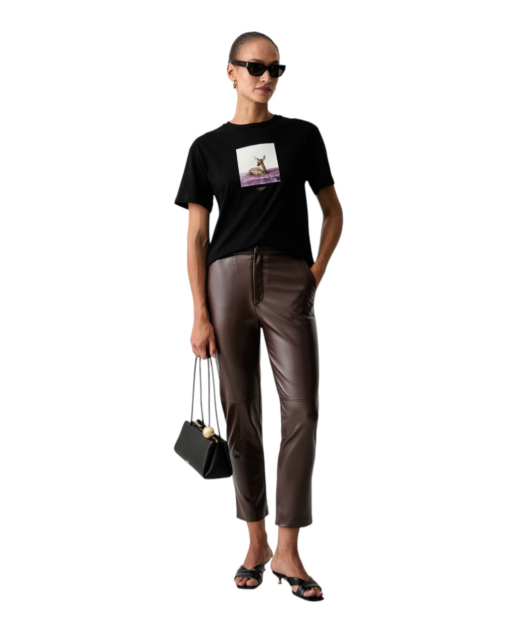 Pantalons femme Twinset en similicuir taille haute