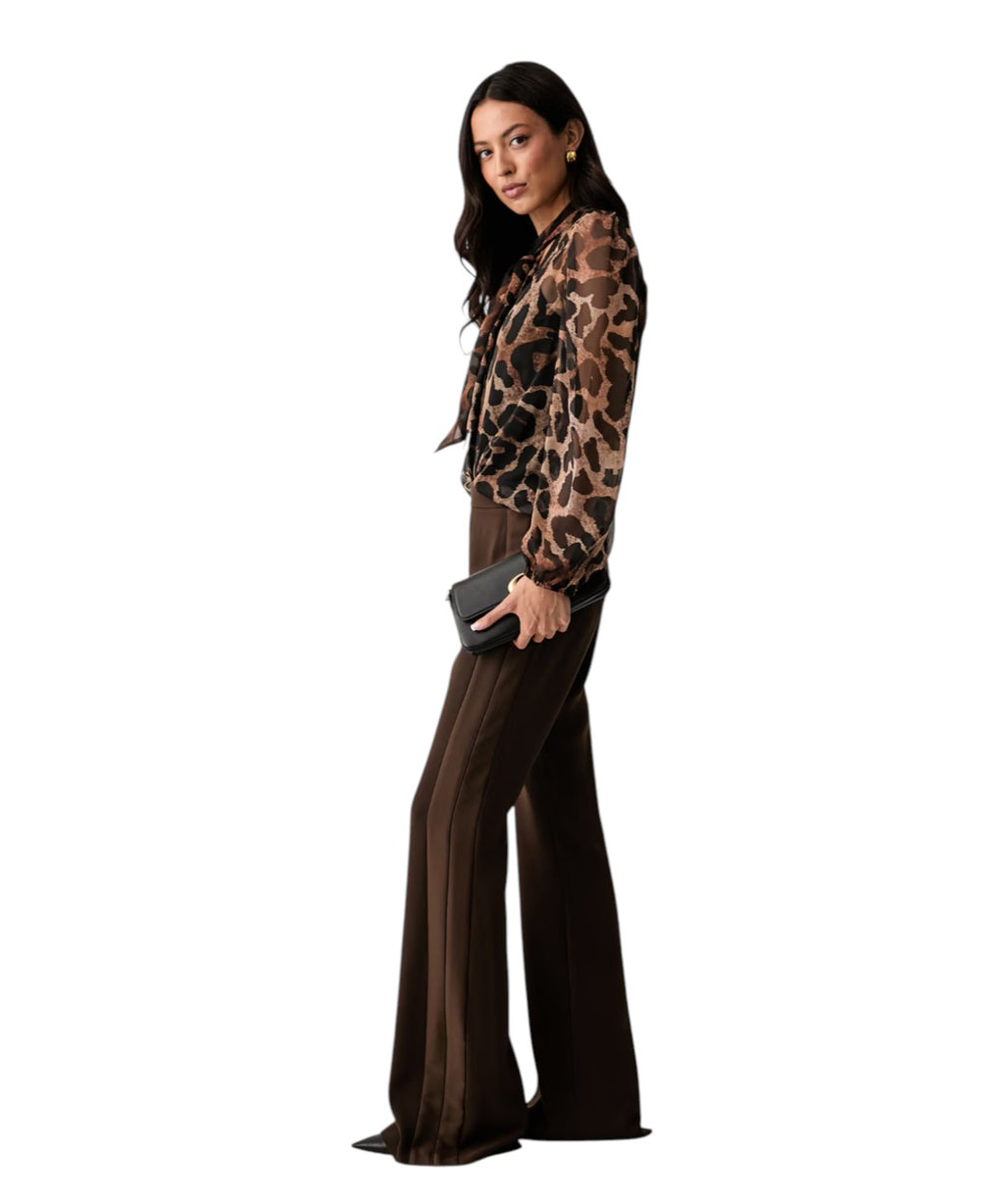 Pantalons Twinset taille haute à jambes évasées