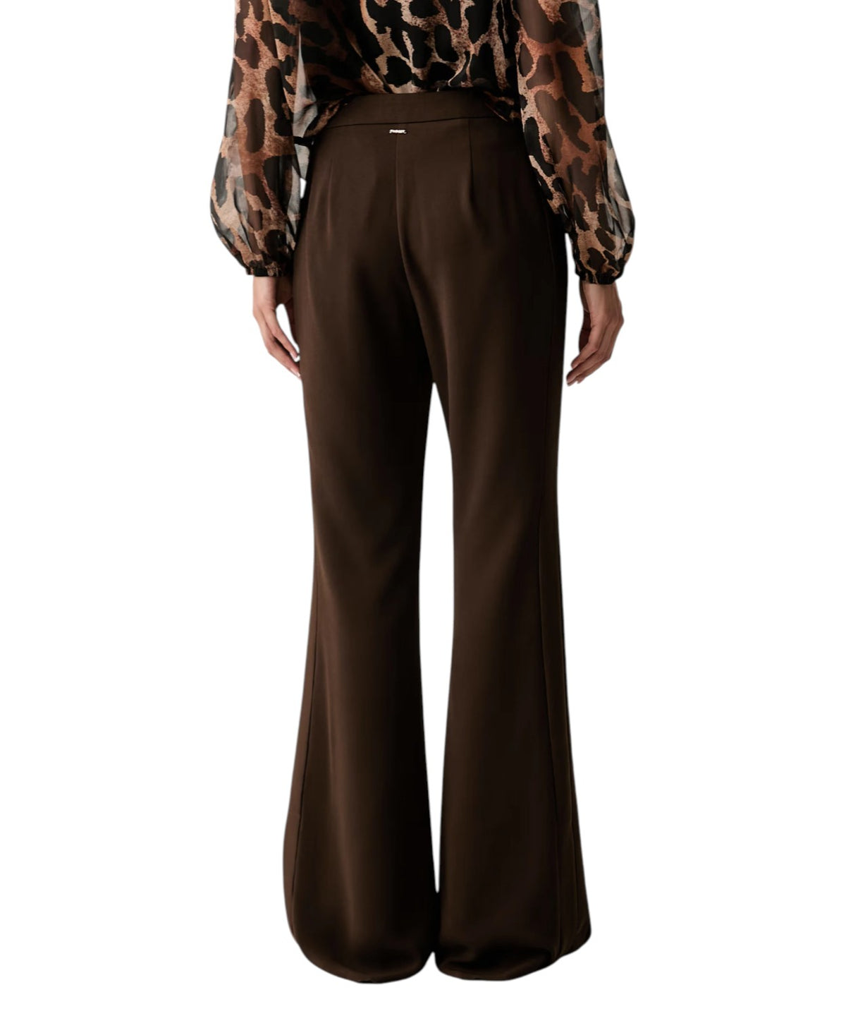 Pantalons Twinset taille haute à jambes évasées