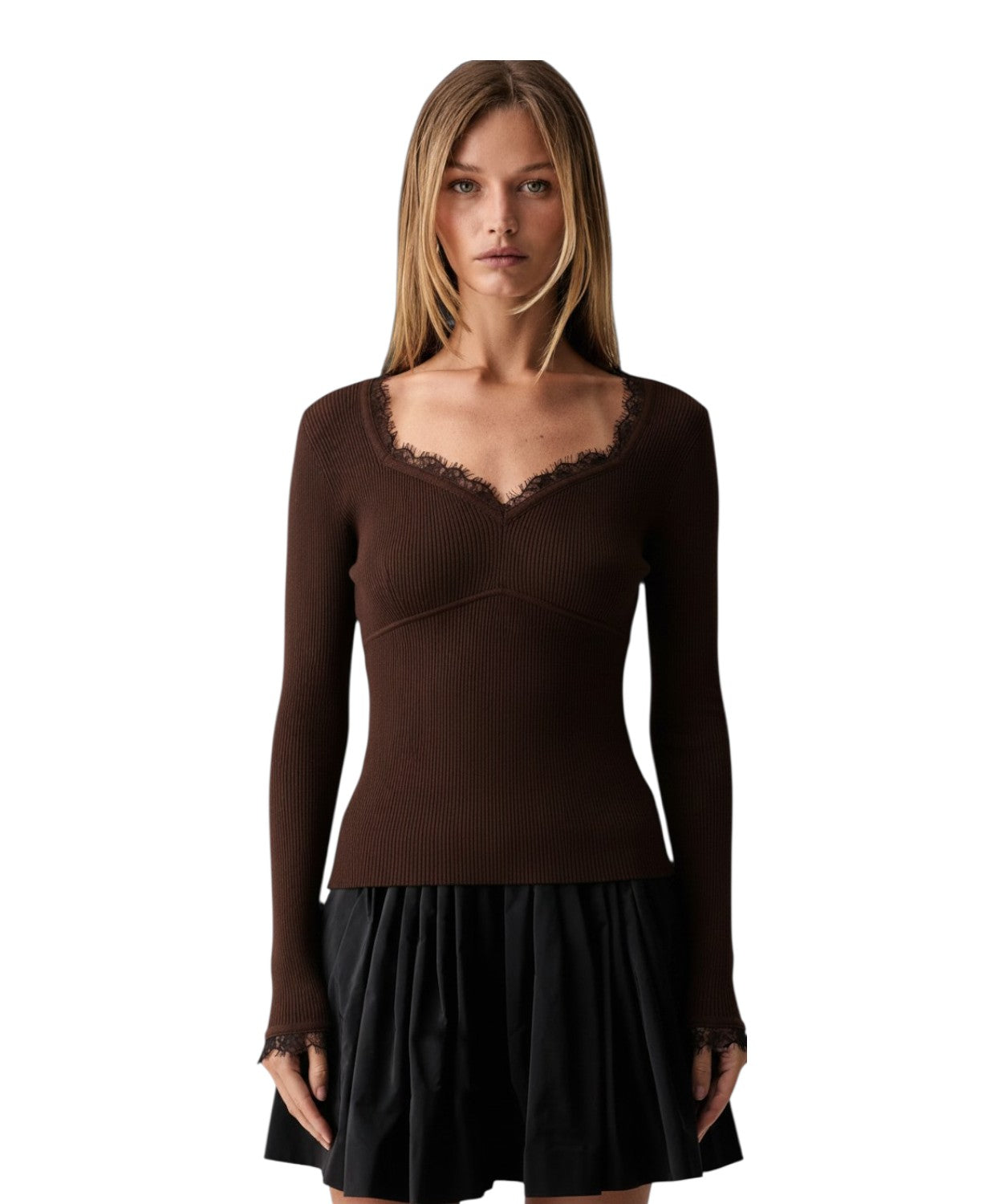 Maglia Donna Fitted con Pizzo Twinset