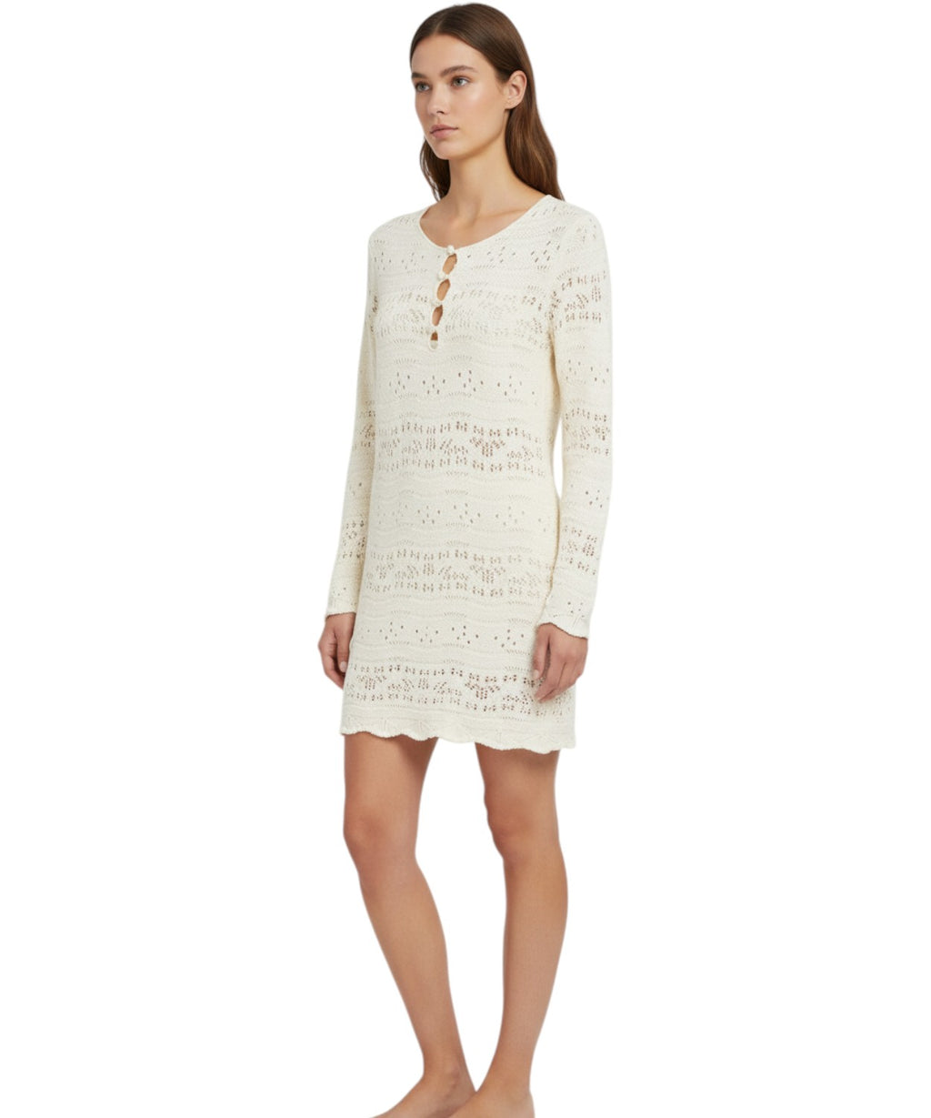 Robe femme ajourée MC2 Saint Barth Ilany avec petits boutons