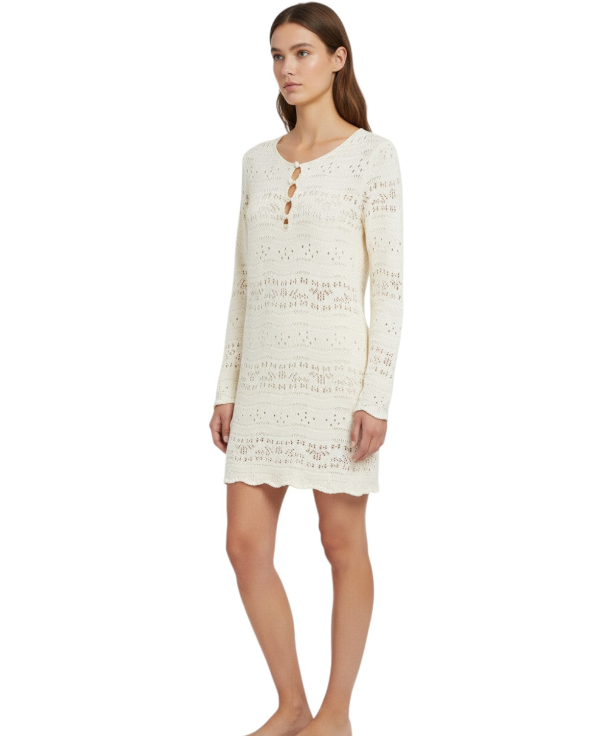 Robe femme ajourée MC2 Saint Barth Ilany avec petits boutons