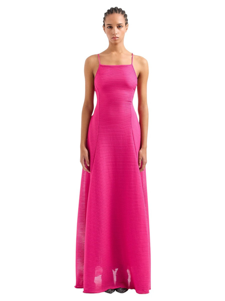 Abito lungo in jersey effetto ottoman-Emporio Armani-Abiti-Vittorio Citro Boutique