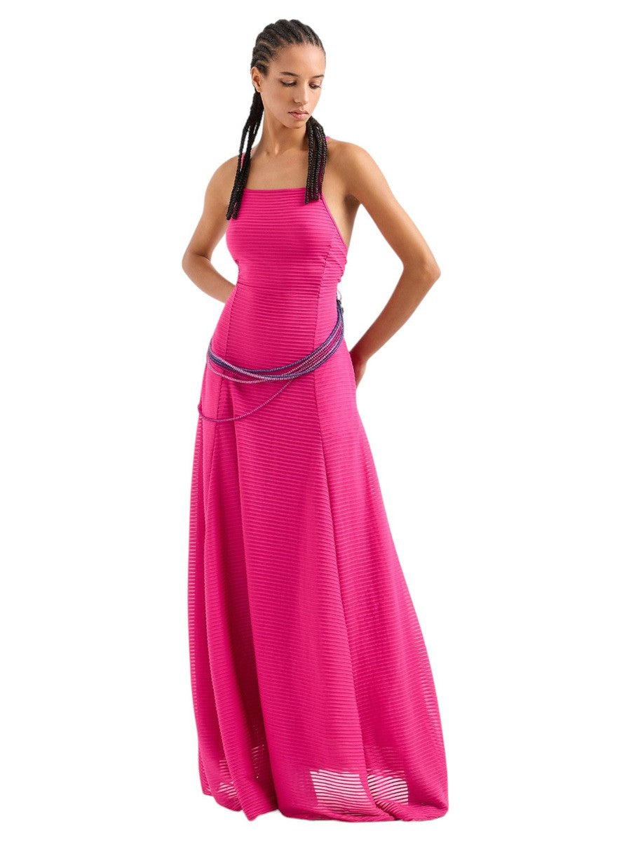 Abito lungo in jersey effetto ottoman-Emporio Armani-Abiti-Vittorio Citro Boutique