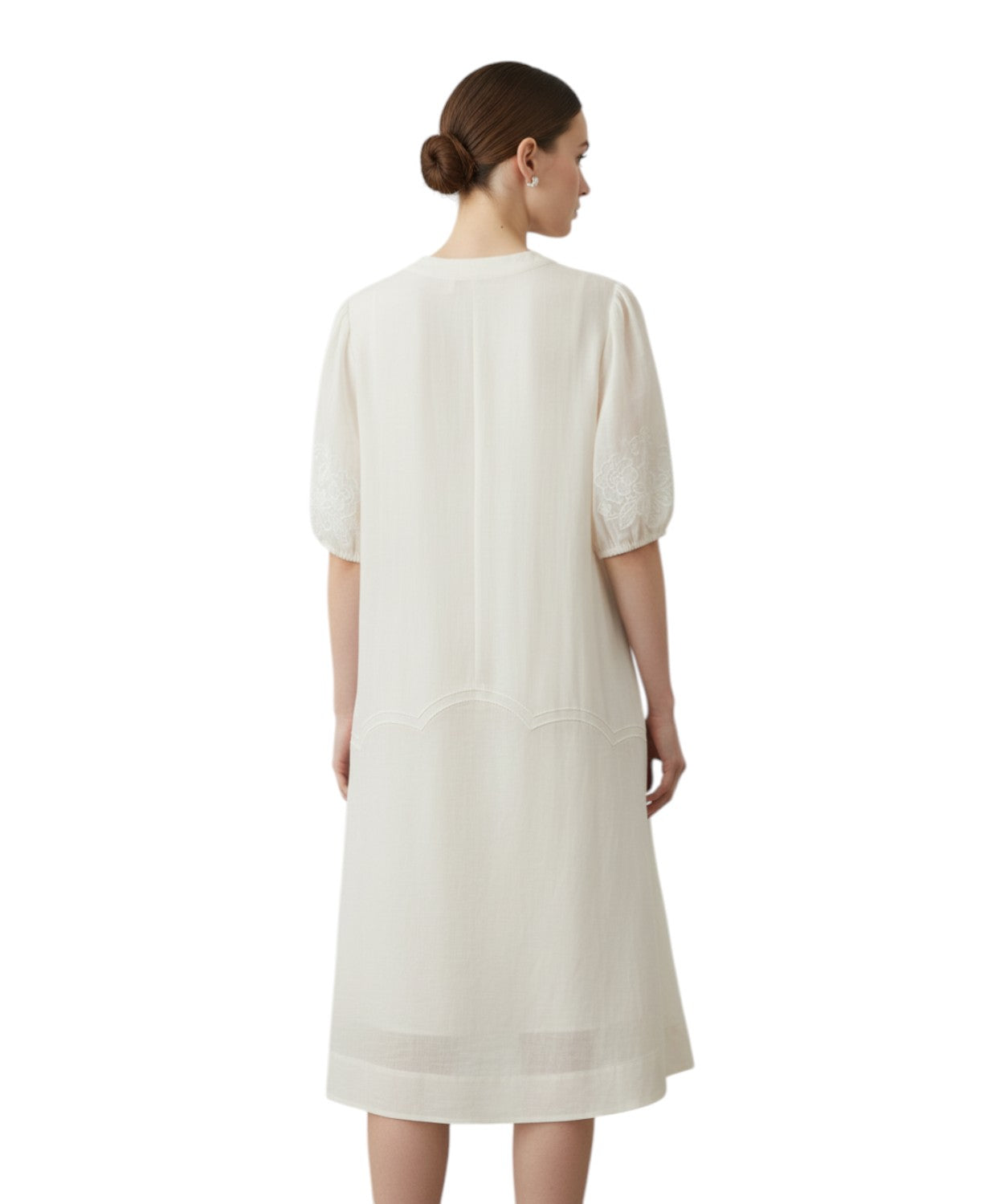 Abito Corto Twinset con Inserti in Pizzo e Cintura