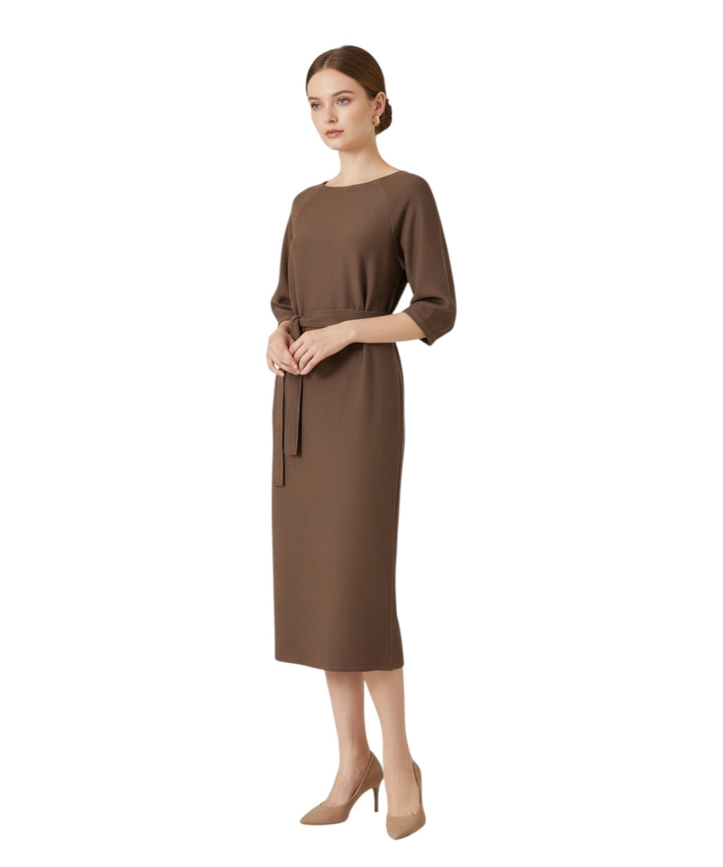 Robe longue femme Max Mara en jersey avec ceinture