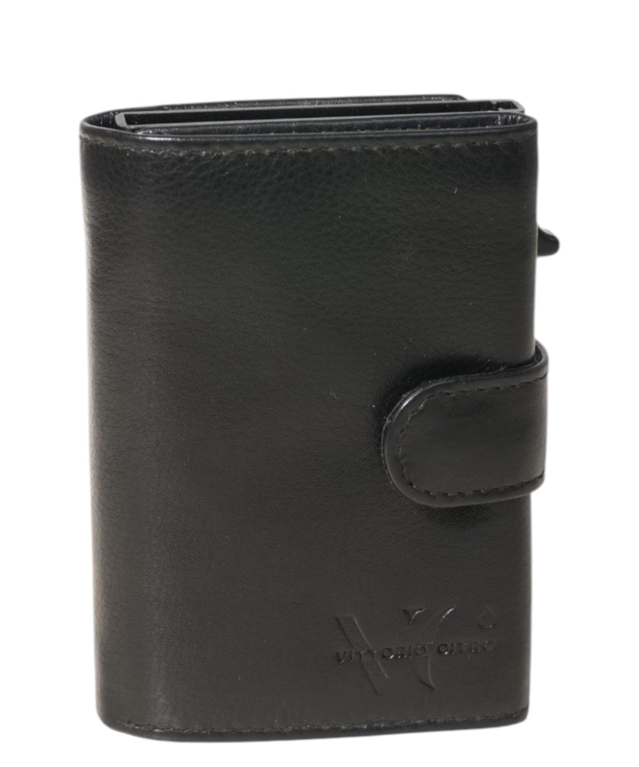 Portefeuille homme en cuir avec mécanisme pop-up et fermeture éclair