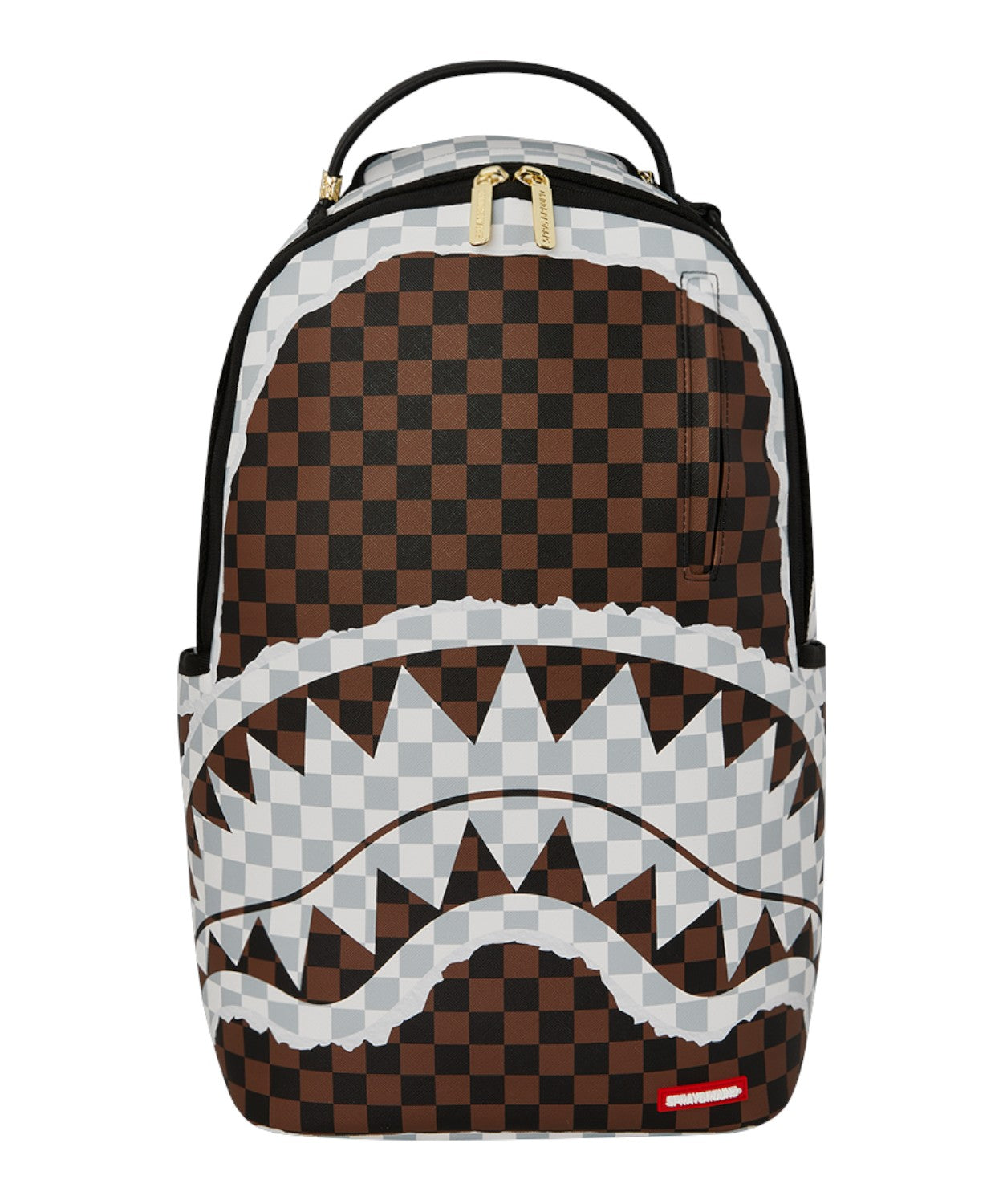 Sprayground Cream Brown Tear Check Backpack