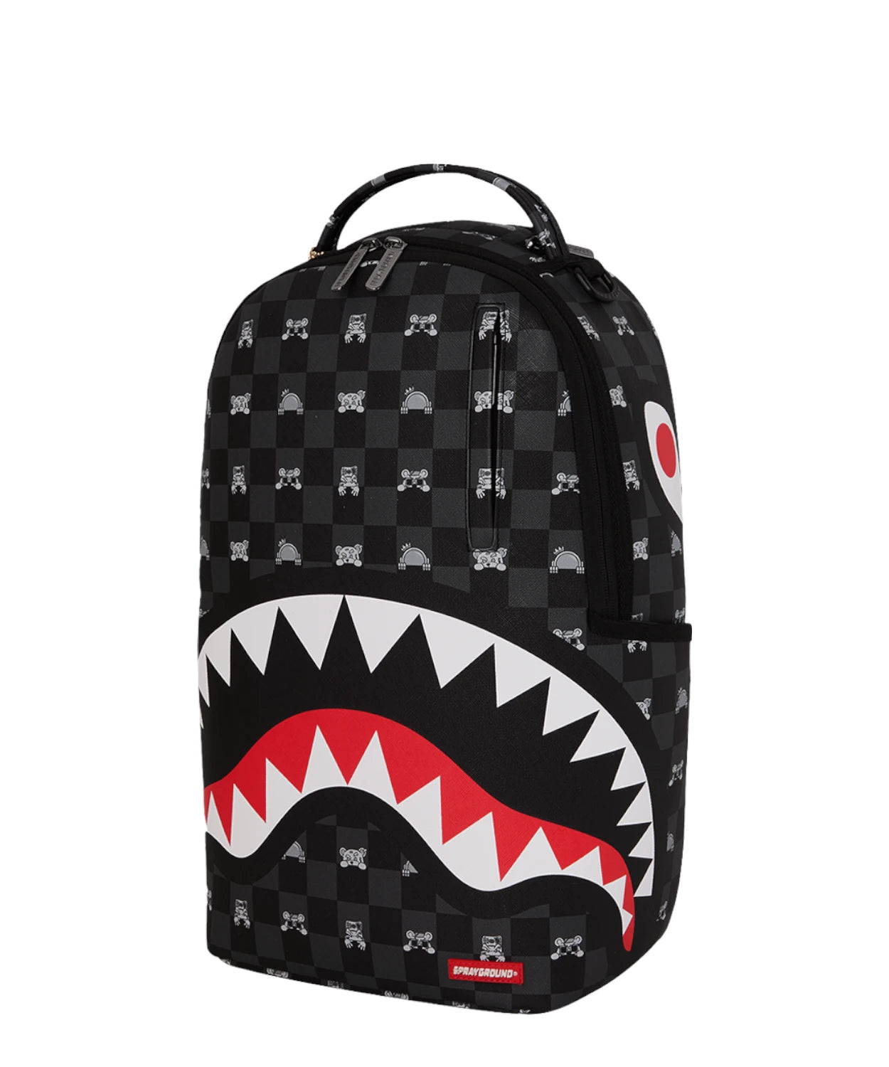 Zaino Sprayground Grey Peeking Character Check Shark
