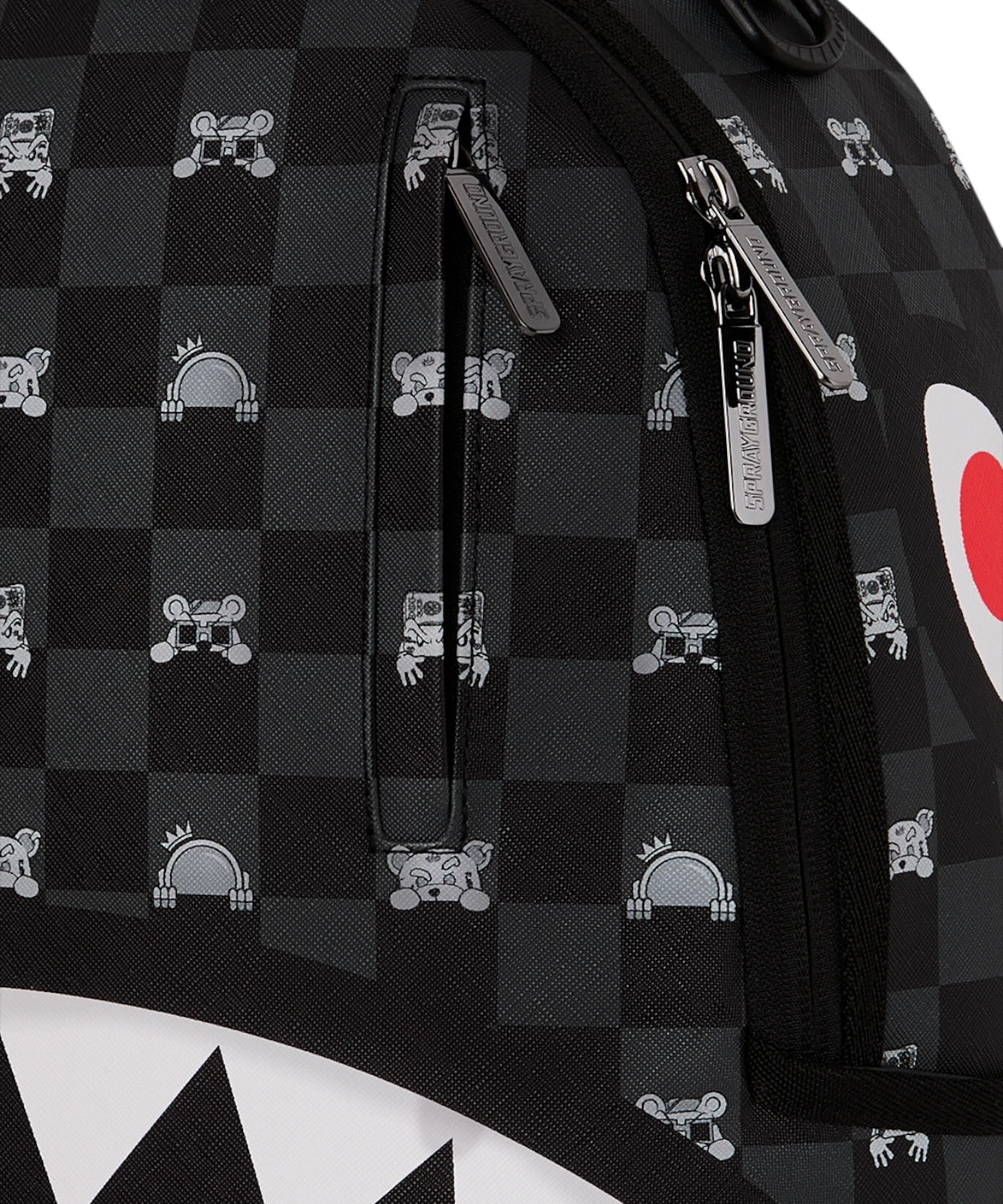 Zaino Sprayground Grey Peeking Character Check Shark