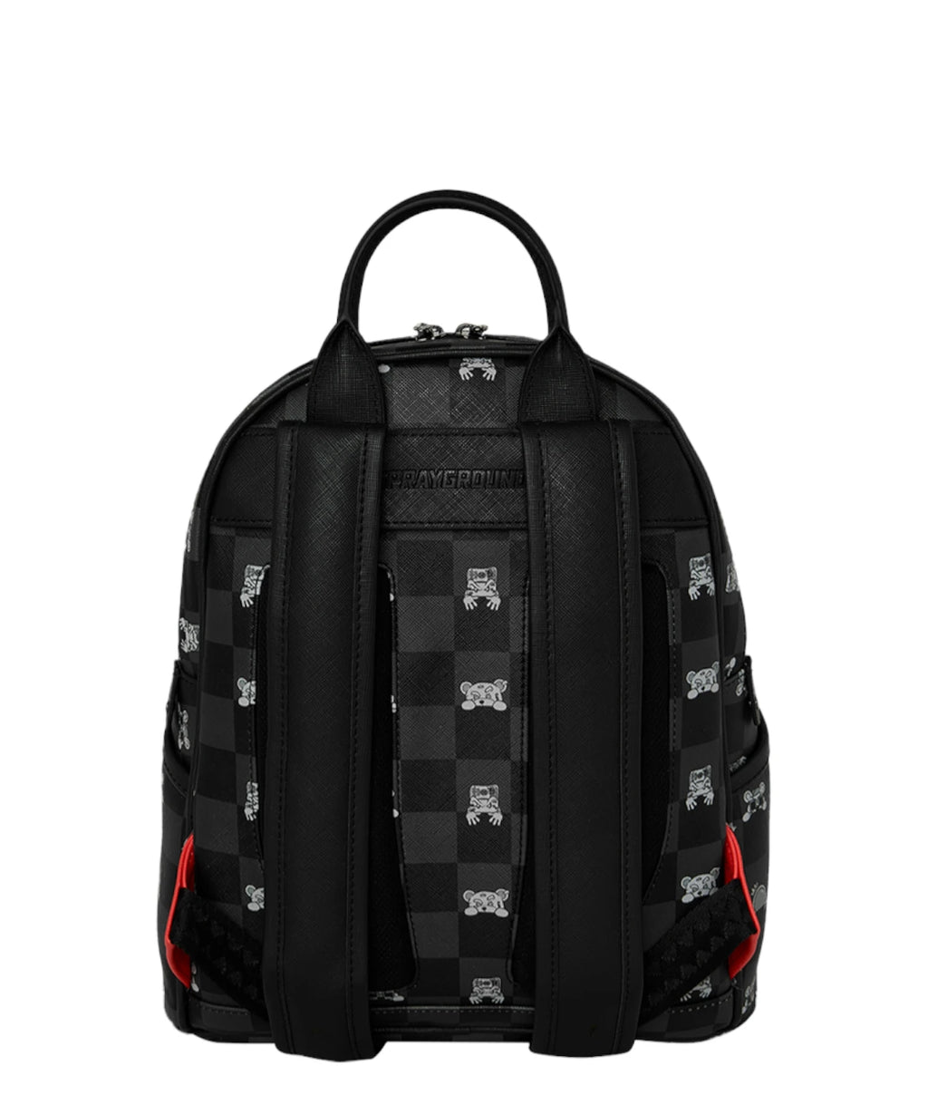 Sac à dos Sprayground Gris Personnage Curieux Check Shark
