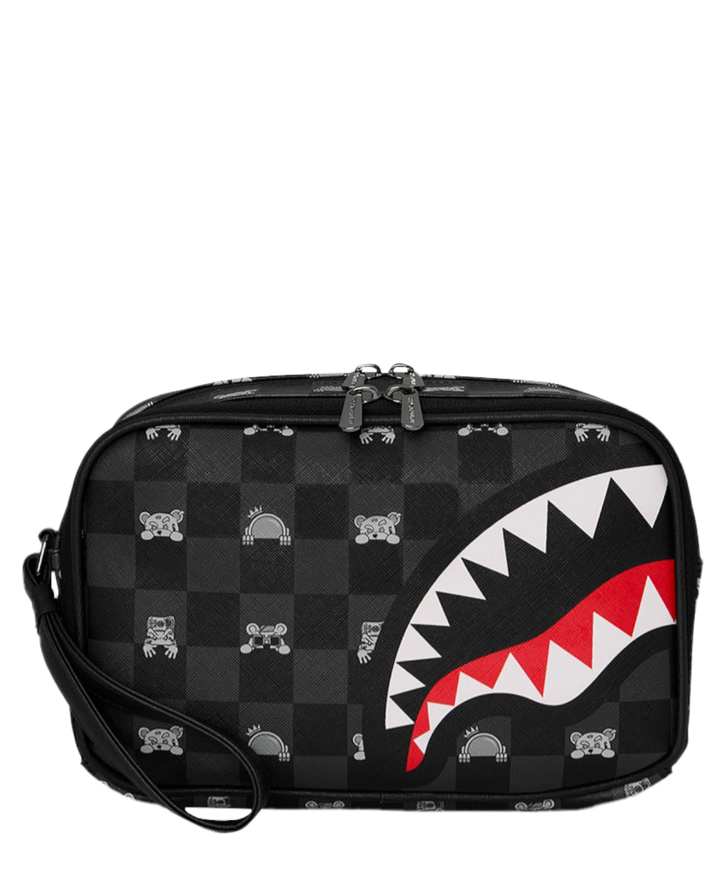 Sprayground Gray Peeking Character Check Trousse de Beauté Brique Toiletry