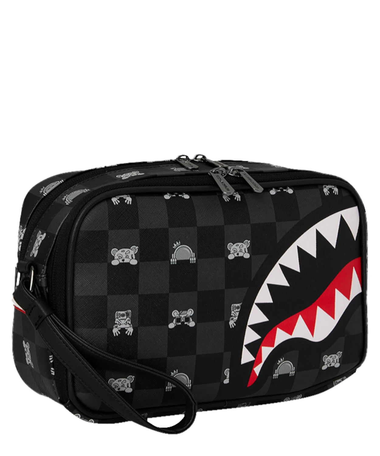 Sprayground Gray Peeking Character Check Toiletry Brick Beauty Case