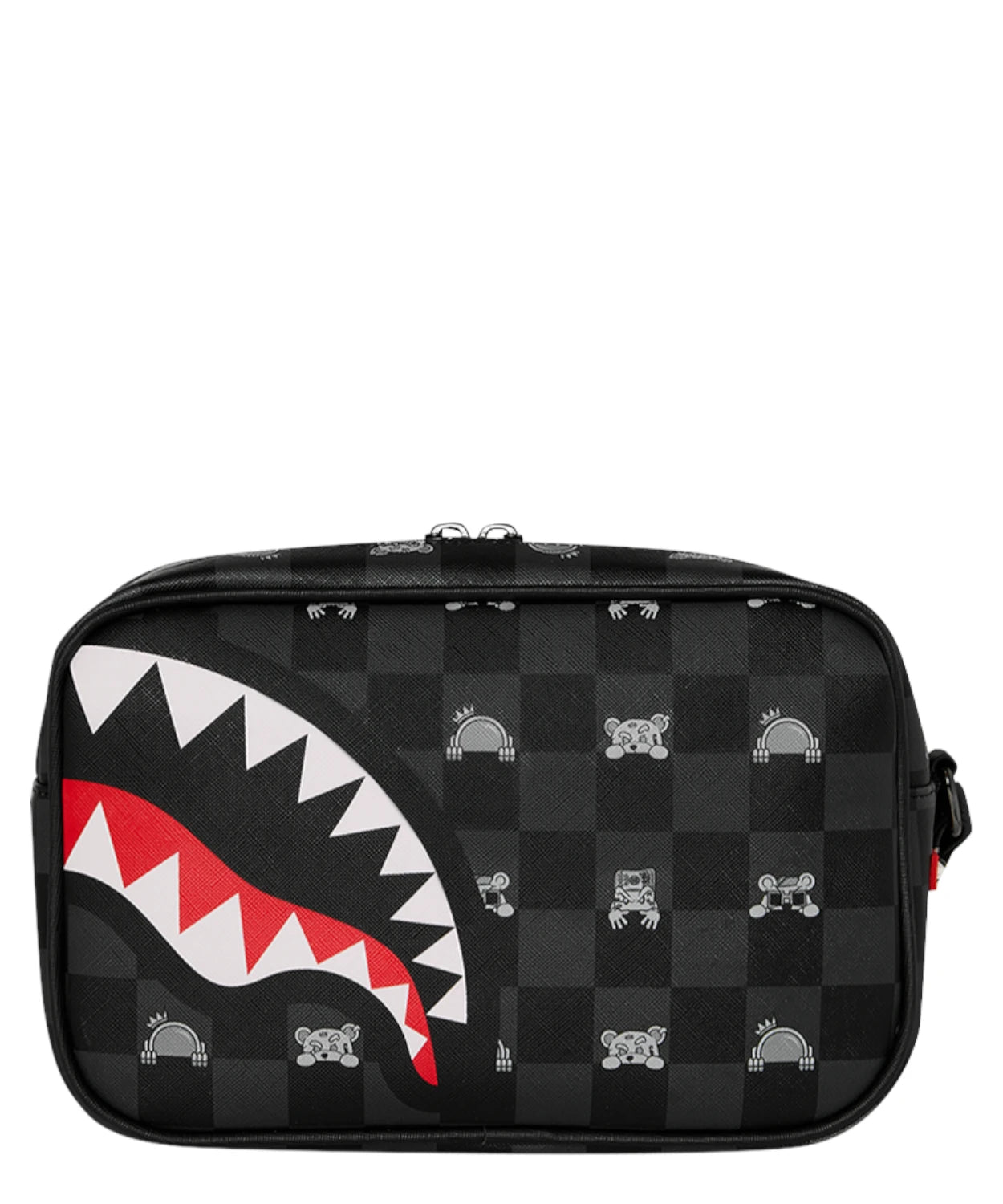 Sprayground Gray Peeking Character Check Toiletry Brick Beauty Case