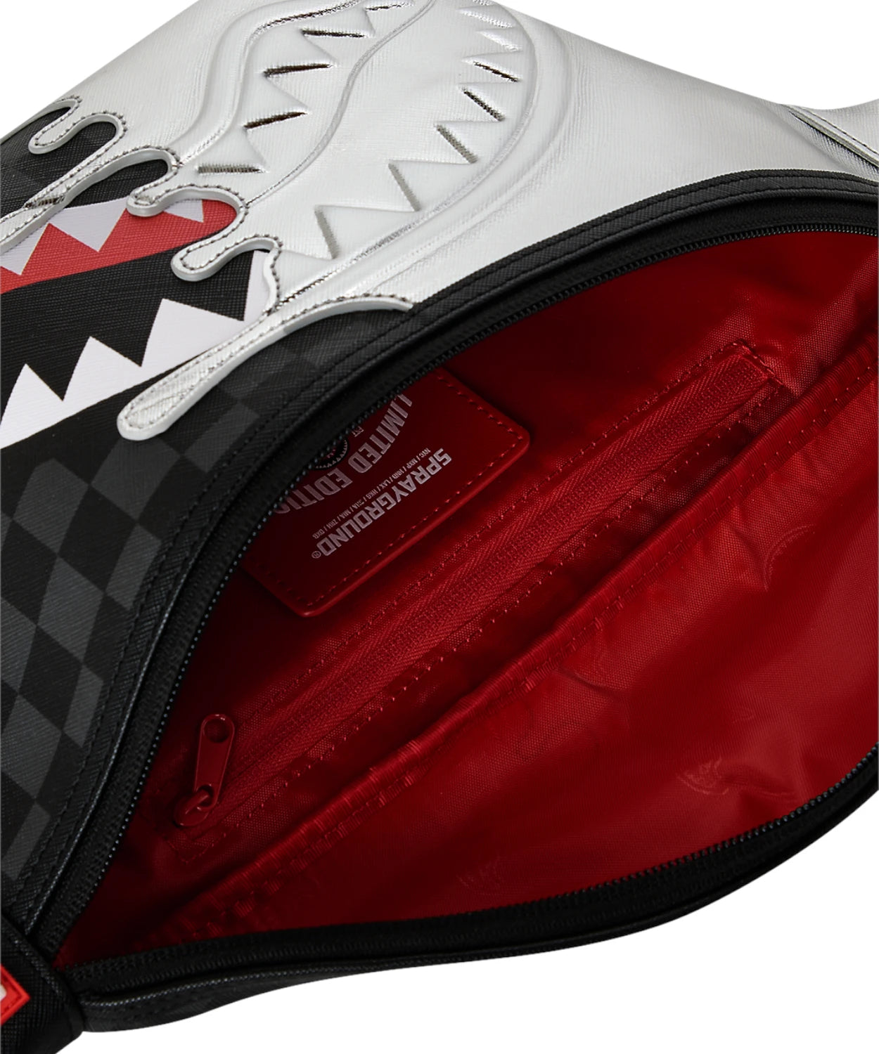 Sprayground Crossbody Bag Silver Side Drip Black Check