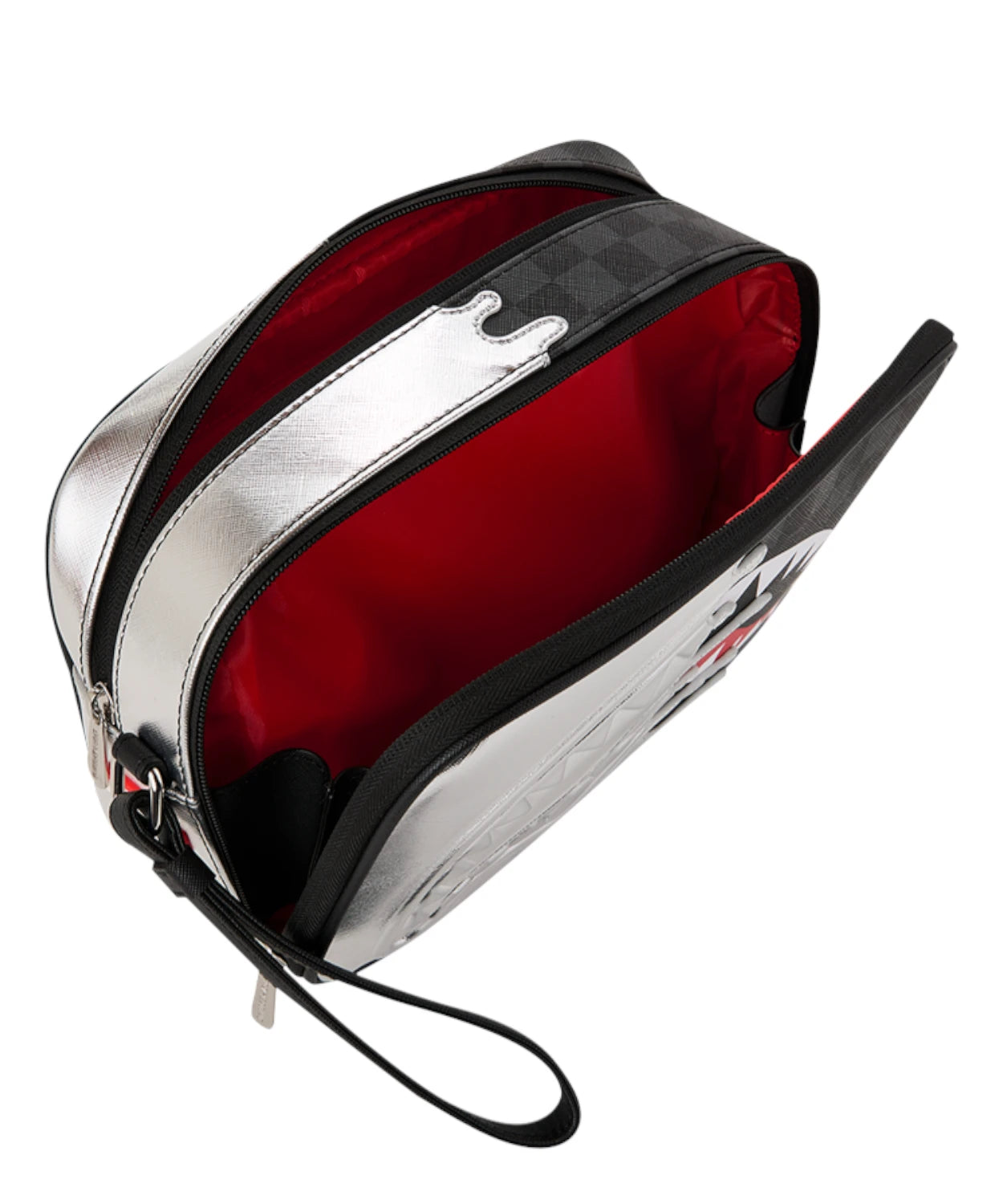 Beauty Case Sprayground Silver Side Drip Black Check