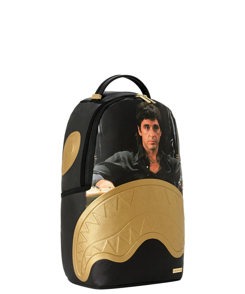 Zaino Sprayground Scarface dorato embossed