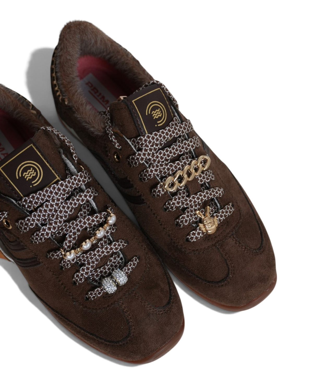 Sneakers Primabase Suede con Lacci Lurex e Charms