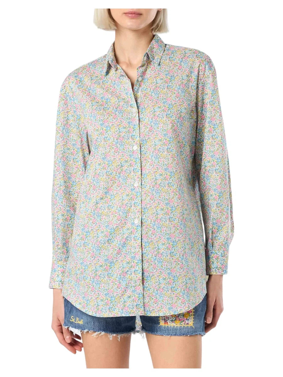 Camicia Oversize Brigitte in Cotone con Stampa Emma & Georgina-Mc2 Saint Barth-Camicie-Vittorio Citro Boutique