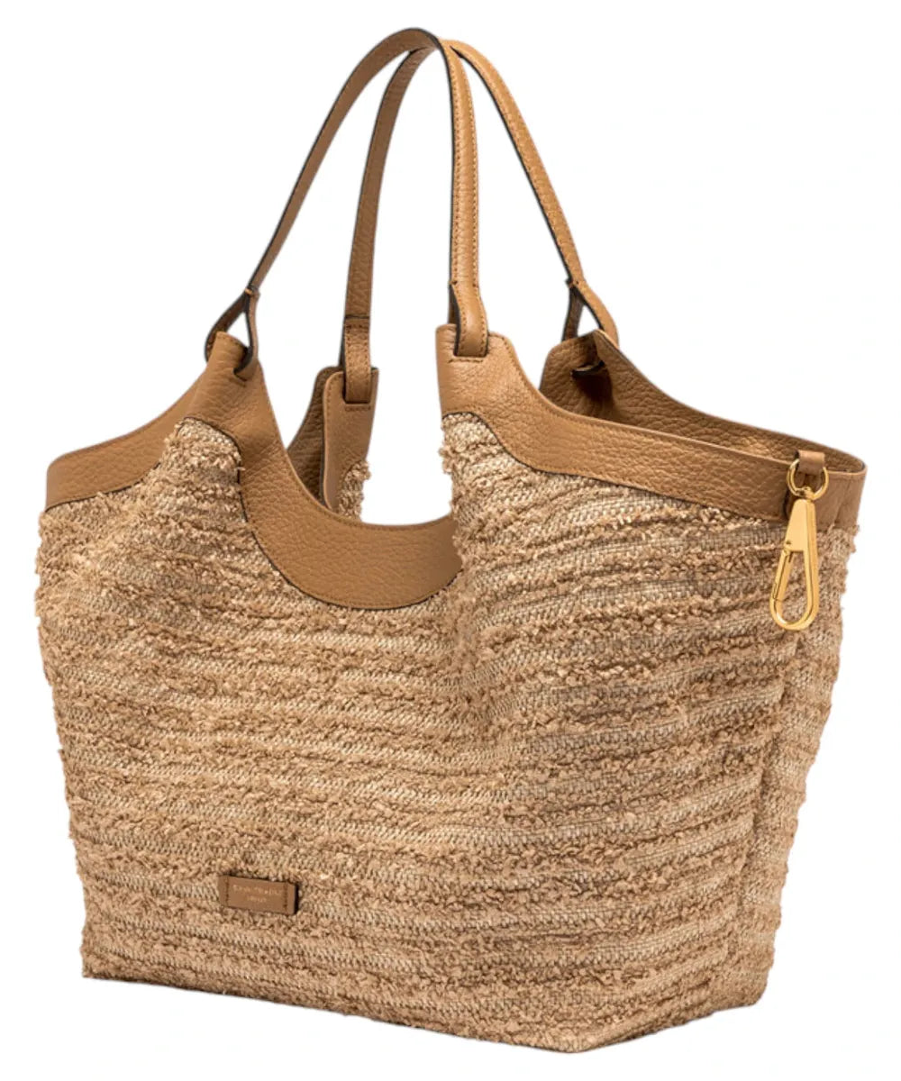 Borsa DUA in paglia fru fru con pochette coordinata-Gianni Chiarini-Borse a spalla-Vittorio Citro Boutique