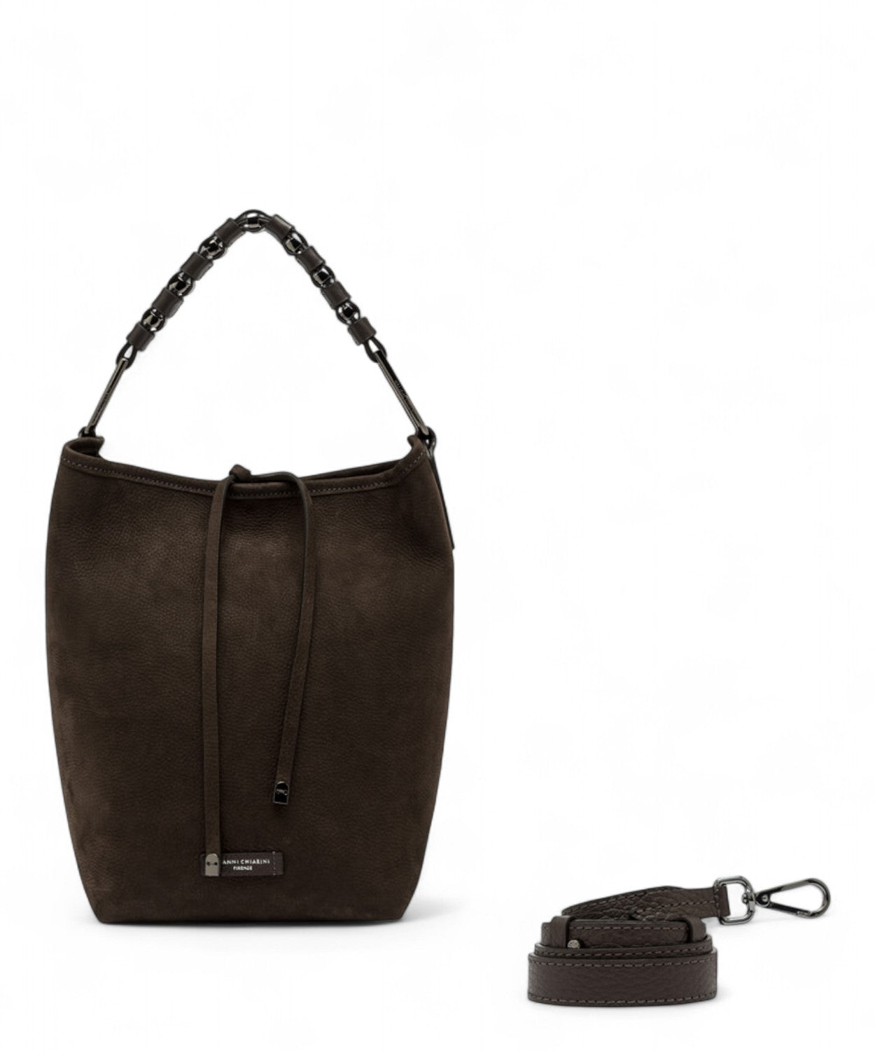 Gianni Chiarini Borsa Eliana Big in Suede con Manico Intrecciato