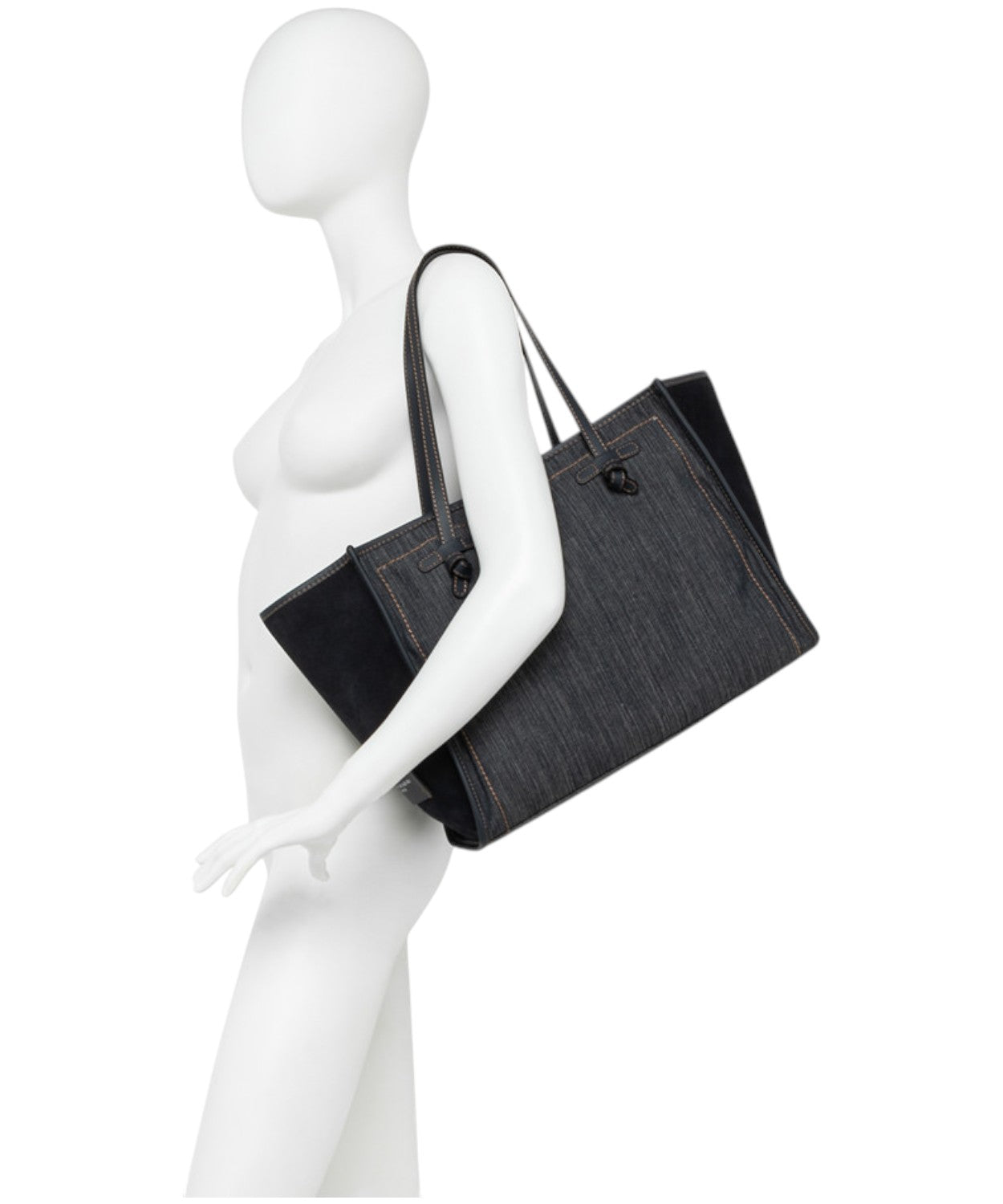 Shopping Bag Marcella in Denim e Pelle-Gianni Chiarini-Borse a spalla-Vittorio Citro Boutique