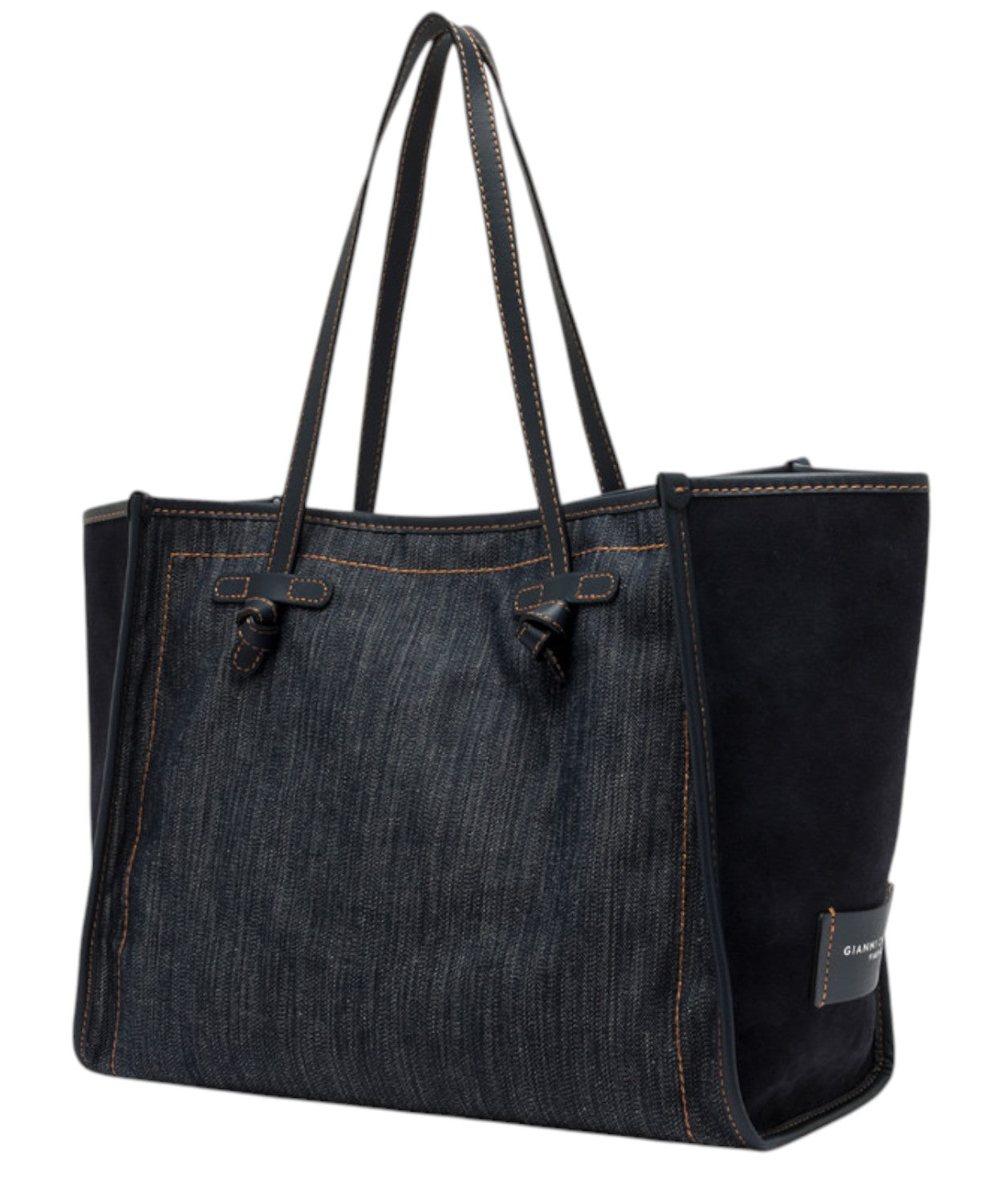 Shopping Bag Marcella in Denim e Pelle-Gianni Chiarini-Borse a spalla-Vittorio Citro Boutique