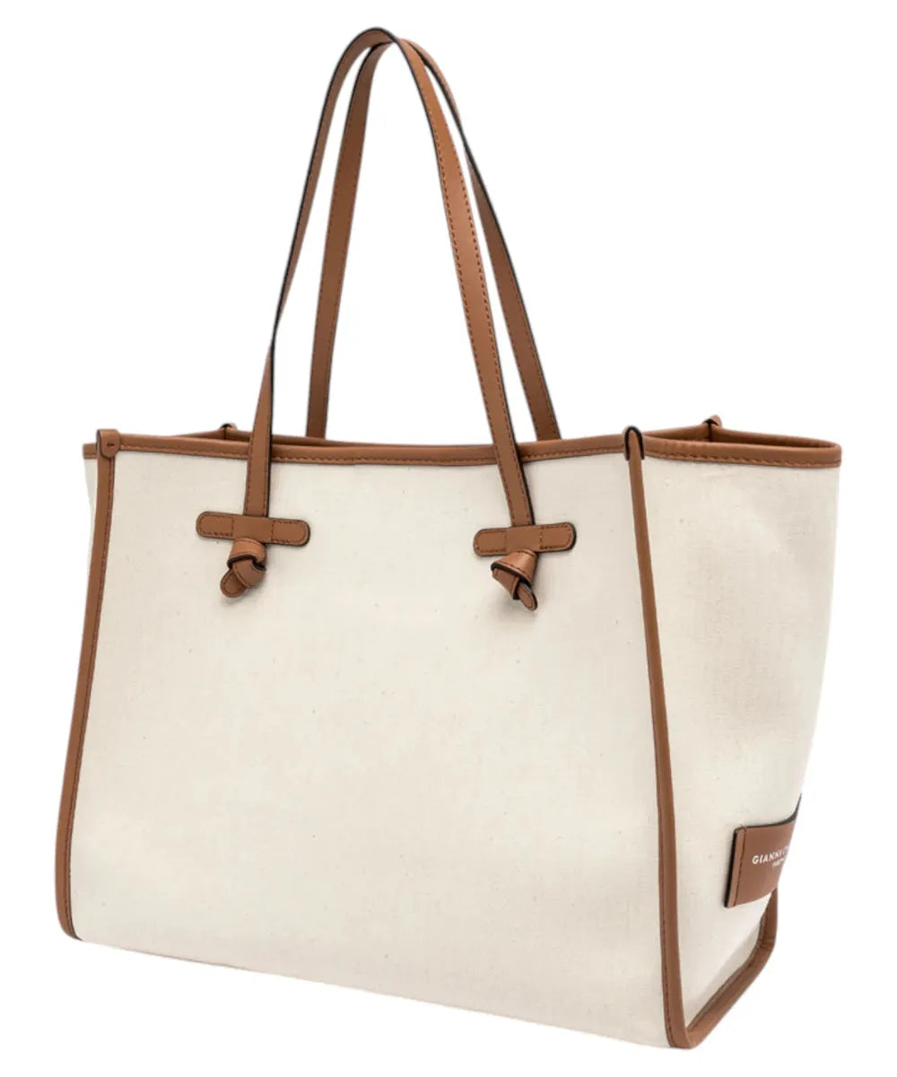 Shopping Marcella in canvas bicolore-Gianni Chiarini-Borse a spalla-Vittorio Citro Boutique