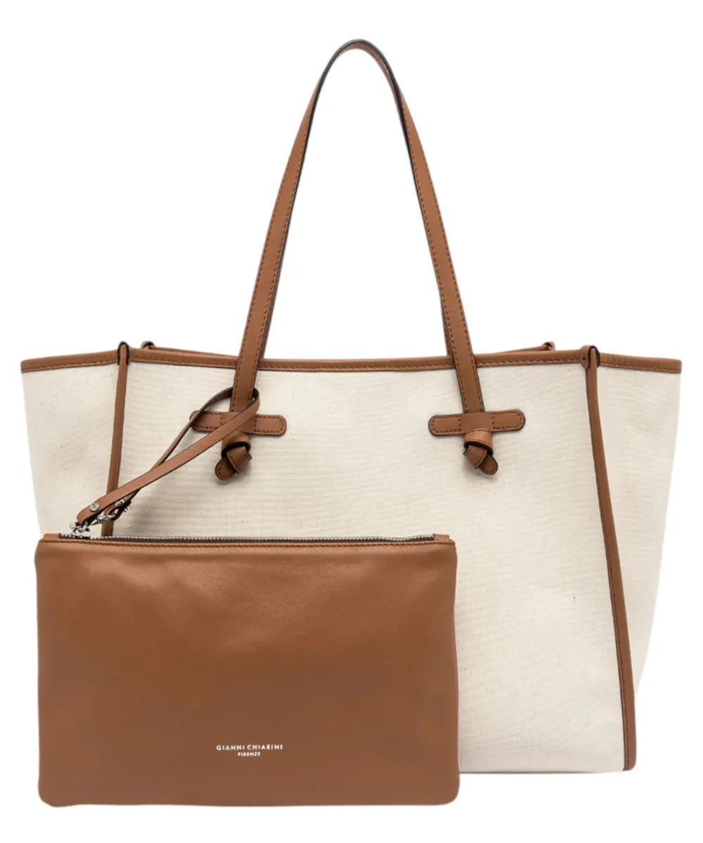 Shopping Marcella in canvas bicolore-Gianni Chiarini-Borse a spalla-Vittorio Citro Boutique
