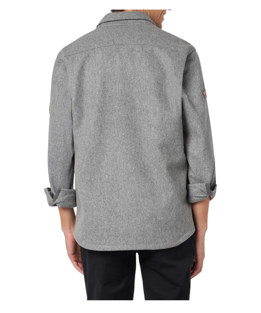 Camicia in lana grigia con tasche e toppe-Camicie-Mc2 Saint Barth-Vittorio Citro Boutique