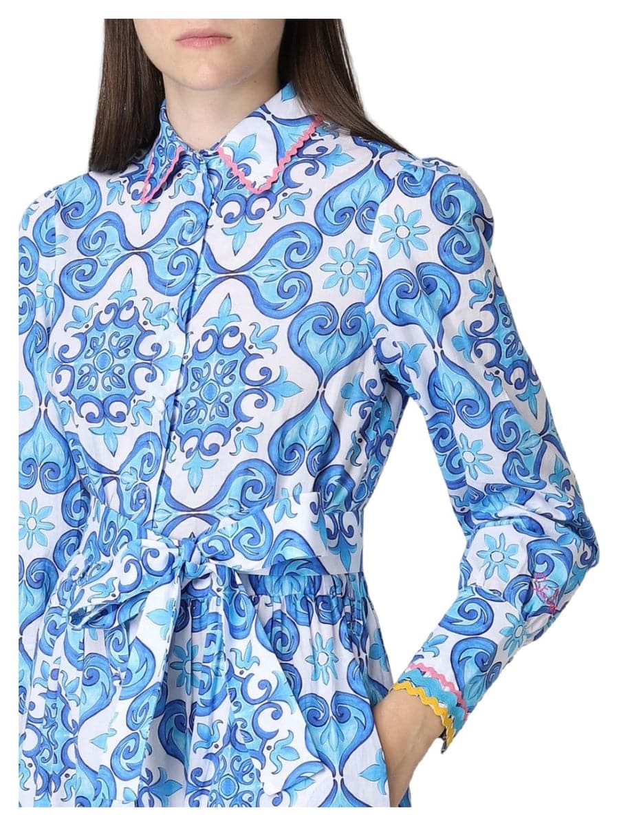 Abito lungo stampa maiolica-Mc2 Saint Barth-Abiti-Vittorio Citro Boutique