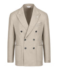 Veste Homme NUVOLA croisée en flanelle de laine stretch
