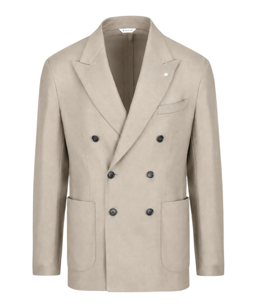 Veste Homme NUVOLA croisée en flanelle de laine stretch