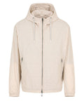 Blouson con cappuccio e zip in nylon light jacquard lettering all over-Emporio Armani-Giacche-Vittorio Citro Boutique