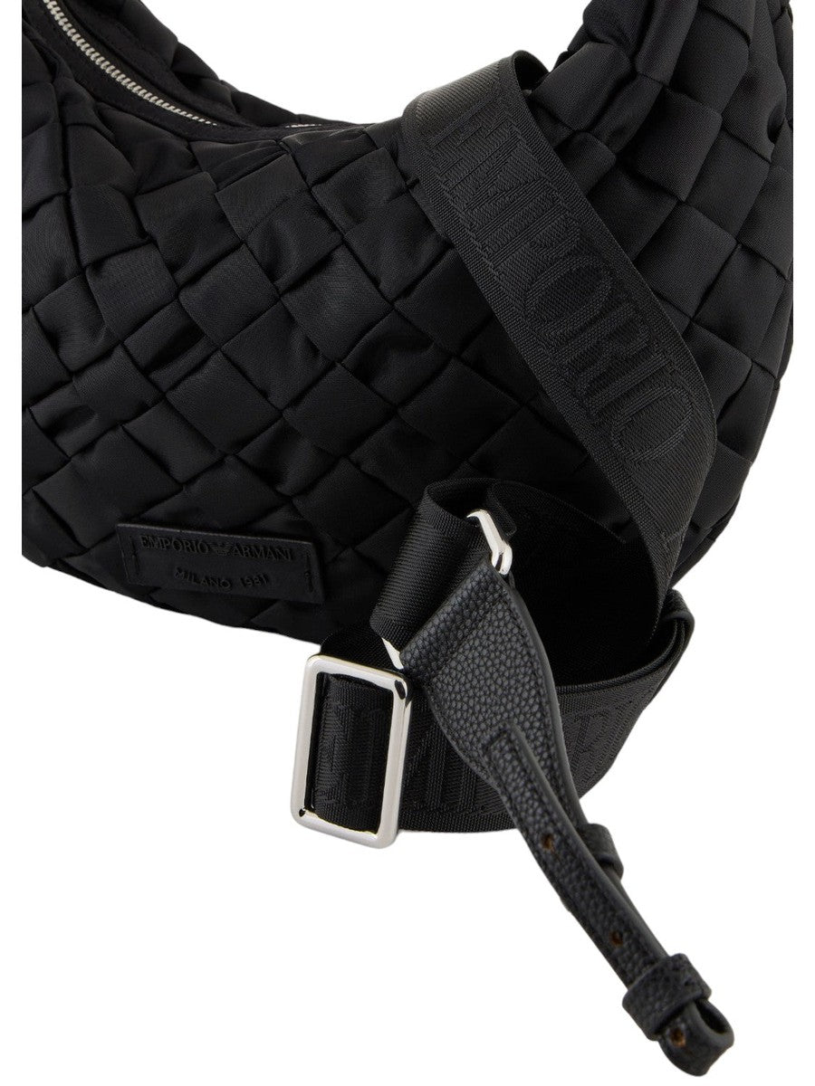 Borsa Hobo in Nylon con Manico a Catena-Emporio Armani-Borsette-Vittorio Citro Boutique