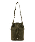 Mini sac seau Pinko en daim avec clous et bandoulière