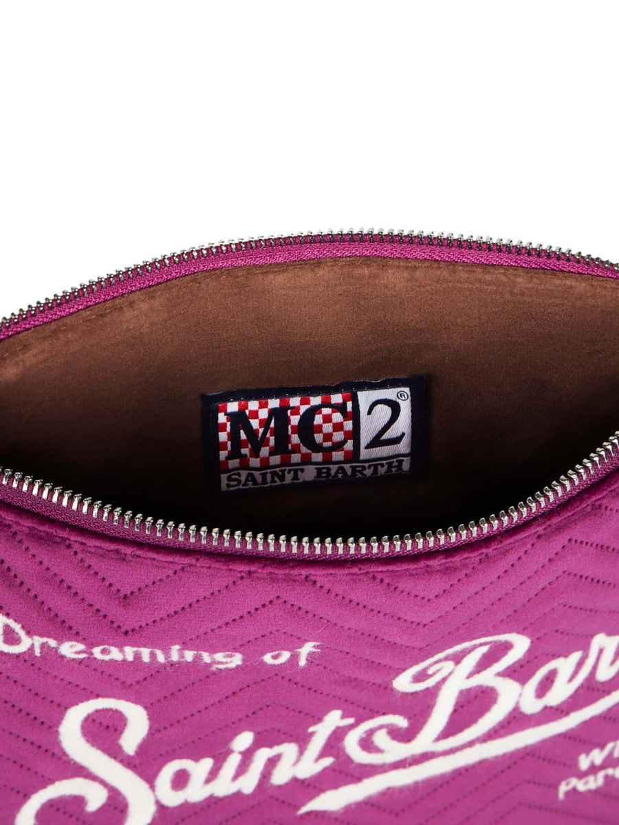 Pochette Parisienne sherpa in velluto trapuntato-Mc2 Saint Barth-Pochette-Vittorio Citro Boutique