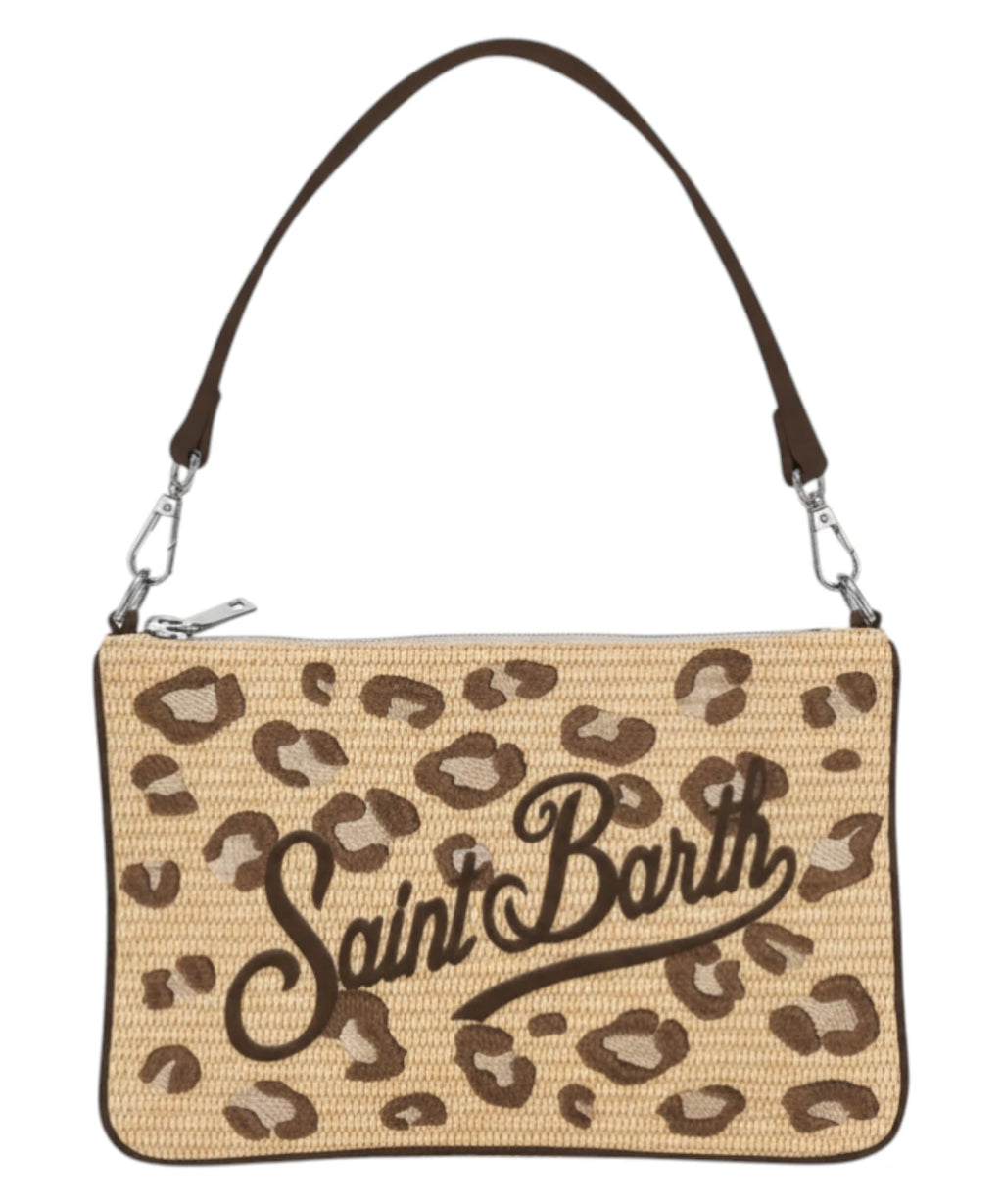 Sac à épaule MC2 Saint Barth léopard en raphia