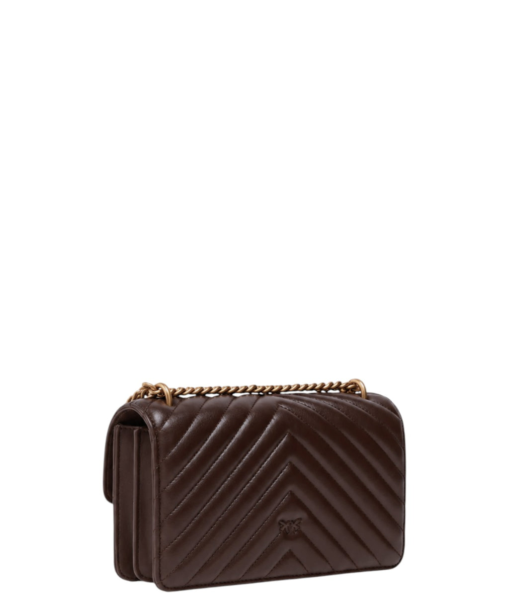 Sac Pinko Love One Mini Chevron en cuir nappa