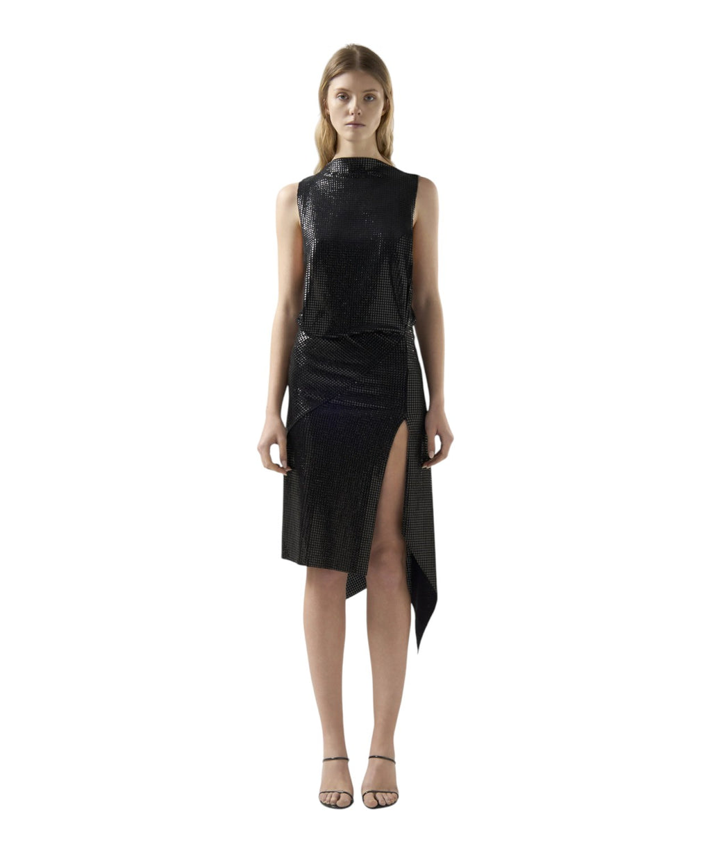 Abito Midi Asimmetrico in Sparkling Jersey Elegante