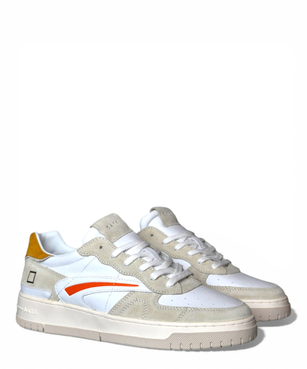 Sneakers D.A.T.E. Torneo Pure Calf Blanc Jaune