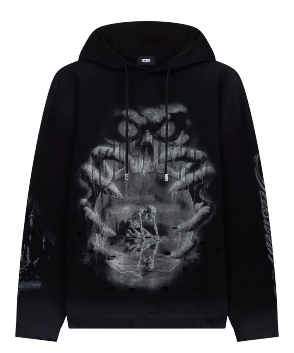 Sweat-shirt oversize Gothic à capuche avec imprimés graphiques