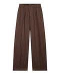 Pantalons Preppy avec logo en tissu flammé à fines rayures verticales
