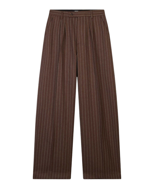 Pantalons Preppy avec logo en tissu flammé à fines rayures verticales